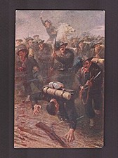 Cartolina militare avanti savoia illustratore Campestrini