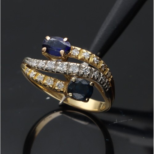 Anello con zaffiri brillanti - zaffiri,