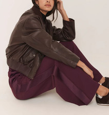 Giacca donna pelle bordeaux