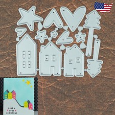 Case con alberi cuori e stelle