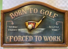 Rarissimo Quadro Vintage Golf, Anni 70, Con Immagine Bassorilievo.