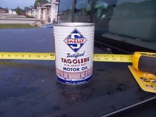 Olio motore vintage Skelly Tagolene HD resistente metallo un quarto lattina olio
