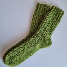 Italian Alpaca Wool Socks Hand-Knitted Green Premium Quality | Gift Packaging 