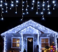 Tenda luminosa a 256 LED da Esterno 6 mt prolungabili luce bianca fredda + flash