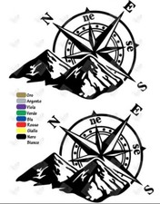 KIT 2 ADESIVI BUSSOLA MONTAGNA