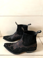 RARO stivali uomo SENDRA cowboy pelle scamosciata bronzo western EU 45 UK 10 US 10,5