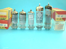 valvole EBC41 + ECH42 + EF41 + EL41 + AZ41 provate  Tube Lampe radio ricambio