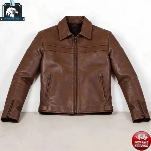 Giacca uomo pelle marrone - , cafe