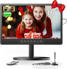 18 Pollici TV Portatile Con Antenna, Mini TV LCD Con Sintonizzatore DVB/T2, 12V 