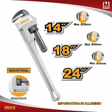 Giratubi Americano Professionale in Alluminio Giratubo Chiave regolabile Ingco