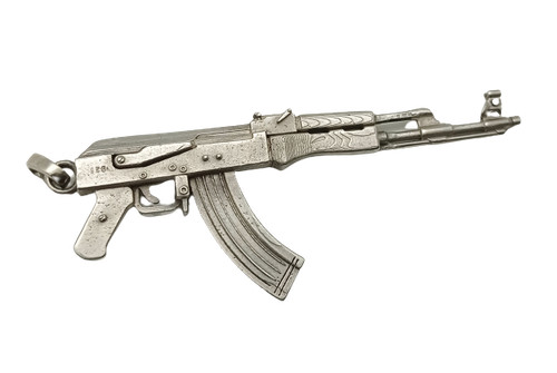 Pendentif kalashnikov argent - pendentif,