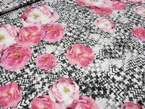 Tessuto viscosa jersey fiori