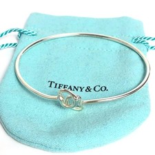 Bracciale Tiffany & Co. in argento sterling 925 Elsa Peretti doppio cuore aperto