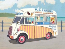 Gelato Furgone Piccolo Acciaio Insegna 200mm x 150mm