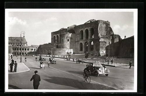 Cartolina roma via - cartolina, roma,