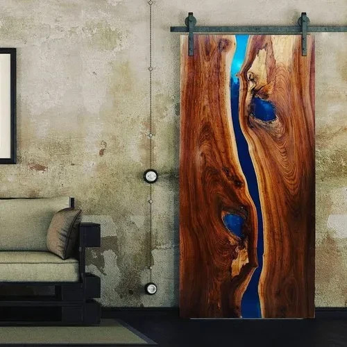 Porta legno epossidica blu - in,
