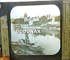 lanterna magica FOTO 1890 LIONE RODANO FIUME PIROSCAFO BARCA ANTICA FRANCIA