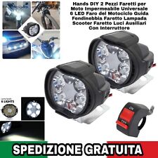 2pz Faretti x Moto Impermeabile Universale 6 LED Faro del Motociclo Fendinebbia 