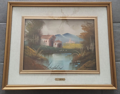 Quadro vintage dipinto olio - dipinto, su