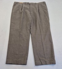 Pantalone M&S W44 L28 grigio uomo tasche logo plissettato 100% lana