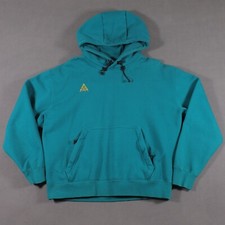 Nike ACG Felpa con Cappuccio Uomo M Medium Teal Pullover Maglione Zip Tasche Pesante