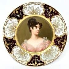Antico piatto ritratto stile ROYAL VIENNA firmato WAGNER titolo Ctes Grosvenor