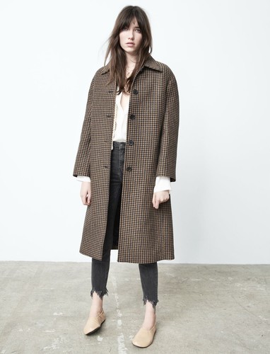 Zara long wool tweed - tweed, coat