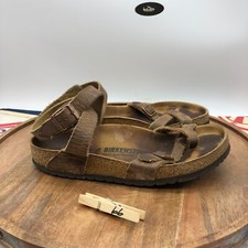 Sandali Birkenstock Yara Habana marroni in pelle oliata cinturino alla caviglia taglia 39 US 8 reg
