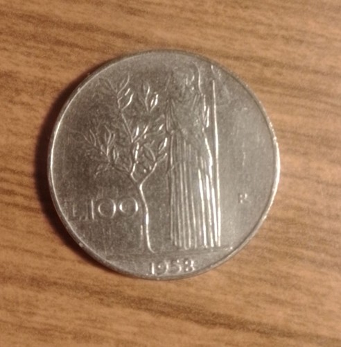 100 lire 1958 - 100, 1954