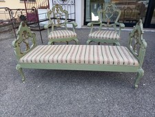 ANTICO SALOTTINO DELL'800 STILE  VENEZIANO LACCATO IN PATINA ORIGINALE!!!