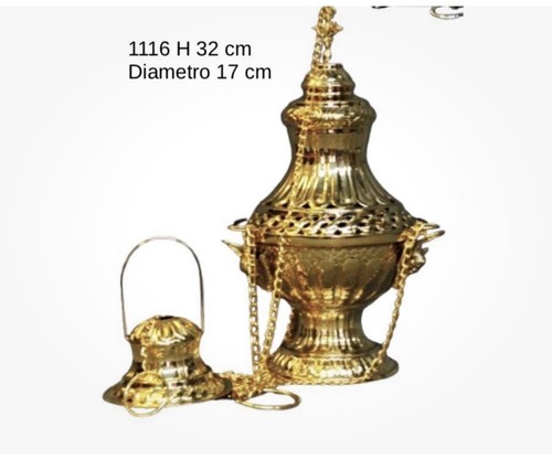 Turibolo cesellato ottone - turibolo,