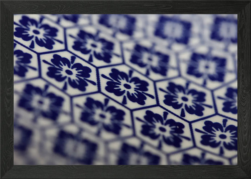 Piatto fantasia fiori blu