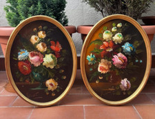 COPPIA DIPINTO OVALE - OLIO SU