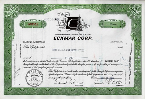 Eckmar corp delaware - delaware,, 1969