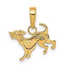 14k Yellow Gold Dog Charm