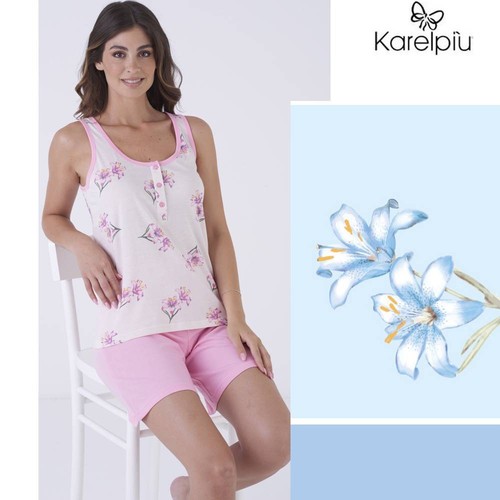 Pigiama donna corto cotone