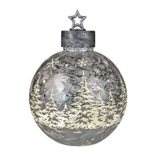 Oggetto Decorativo LED Sfera FROSTY WINTERWALD H. 29cm Argento Vetro Formano W25