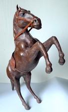 STATUA CAVALLO IN PELLE MARRONE DESIGN ITALIANO ANNI '60 MODERNARIATO VINTAGE