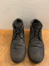 Stivaletti stringati 10sei0otto in pelle nera effetto invecchiato misura 38/8 Made in Italy