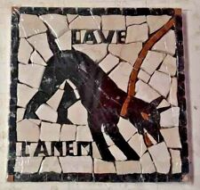 Attenti al Cane CAVE CANEM di Pompei Mosaico Romano Marmo Rosone Esterno-Interno