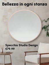 50% SCONTO!🔥🤩🔥Specchio Rotondo Sospeso da Parete-Casa con Cornice  50 x 50cm!