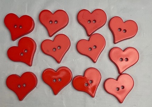 Lotto bottoni cuore rosso 1 - cuore,