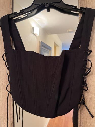 Top corsetto nero moda nova - top,