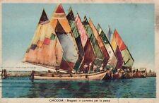 1946 CHIOGGIA Bragozzi in partenza pesca chioggiotti barca Venezia Cartolina
