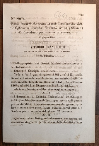 Clusone sondrio 1866 regio - clusone/sondrio,