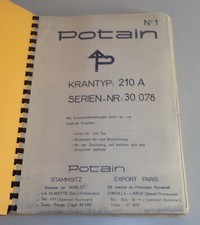 Manuale D'uso Potain 210 A Gru