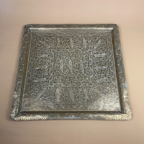 Antico vassoio indiano ottone