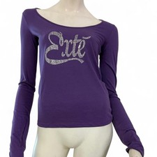 EXTE' Maglia viola logo strass
