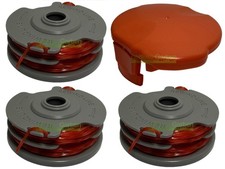 3 x bobina filo + tappo per Qualcast GT2541 Sovereign HG500B Topkraft TGT 513...