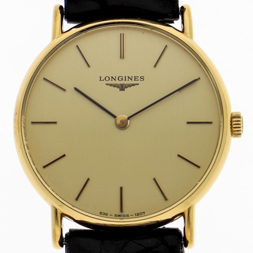 Longines round gold dial - longines,